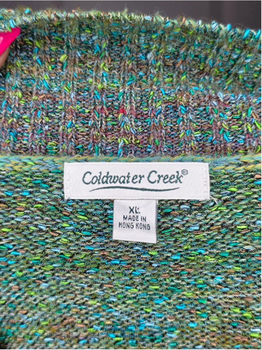 Coldwater Creek Green Blue Cardigan Women's Size XL - Picture 4 of 5